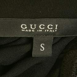 Pre Owned فستان غوتشي جيرسي أسود مقاس صغير ذو ياقة هالتر طول ميدي