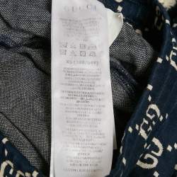 Pre Owned Gucci Navy Blue GG Supreme Monogram Jacquard Knit Trackpants XS