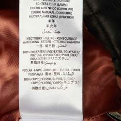 Pre Owned Gucci Black Quilted Leather Logo Embellished Biker Jacket XS