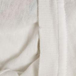 Pre Owned Gucci White GG Web Print Cotton Distressed T-Shirt S