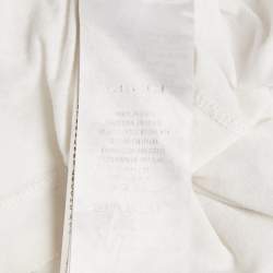 Pre Owned Gucci White GG Web Print Cotton Distressed T-Shirt S