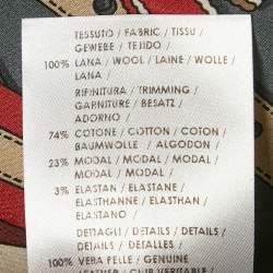 Pre Owned Gucci Equestrian Black Wool Leather Trim Single Breasted Blazer S