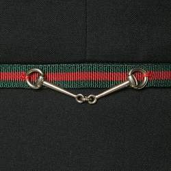 Pre Owned Gucci Equestrian Black Wool Web Trim Single Breasted Blazer S  