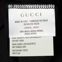 Pre Owned Gucci Black Modal Web Bow Detail Top L