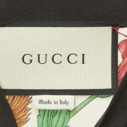 Pre Owned Gucci Multicolor Floral Print Silk Ruffled Mini Dress M
