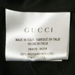 Pre Owned Gucci Black Jersey Floral Brooch Detail One-Shoulder Top M