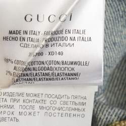 Pre Owned Gucci Blue Faded Denim Skinny Flare Jeans M Waist 32"
