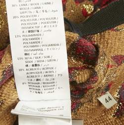 Pre Owned Gucci Red /Gold Floral Jacquard Culottes M