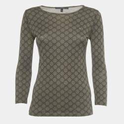 Pre Owned Gucci Brown GG Supreme Print Cotton T-Shirt S