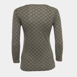 Pre Owned Gucci Brown GG Supreme Print Cotton T-Shirt S