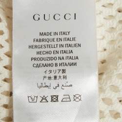 Pre Owned Gucci White Logo Print Mesh Tank Top M