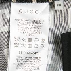Pre Owned Gucci Black G Print Cotton Blend Flared Trousers S