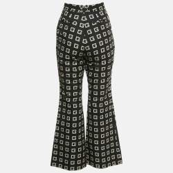 Pre Owned Gucci Black G Print Cotton Blend Flared Trousers S
