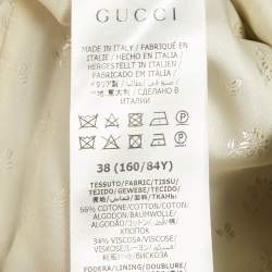 Pre Owned Gucci Black G Print Cotton Blend Belted Tunic S