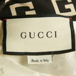 Pre Owned Gucci Black G Print Cotton Blend Belted Tunic S