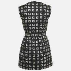 Pre Owned Gucci Black G Print Cotton Blend Belted Tunic S