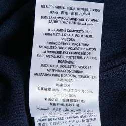 Pre Owned Gucci Navy Blue Wool Knit V-Neck Sweater S