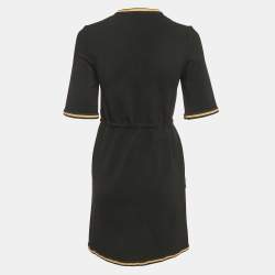 Pre Owned  Gucci Black Crepe StripeTrim Detail Mini Dress XS  
