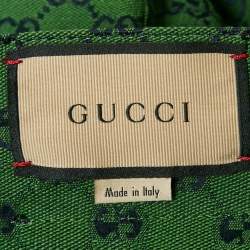 Pre Owned Gucci Green GG Jacquard Flared Jeans XXL Waist 36"
