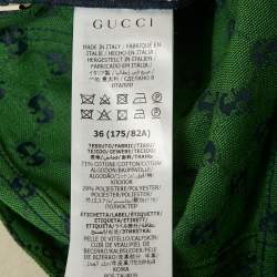 Pre Owned Gucci Green GG Jacquard Flared Jeans XXL Waist 36"