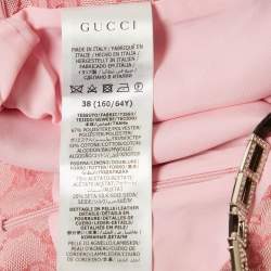 Pre Owned Gucci x Palace Pink GG Jacquard Crystal Details Mini Skirt S