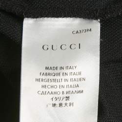 مملوكة مسبقًا قميص بولو غوچي جيرسي شعار أبليك باللون الأسود بأكمام طويلة مقاس صغير