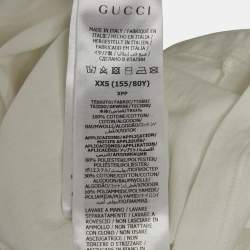 مملوكة مسبقًا Gucci White Logo Print Cotton Distressed T-Shirt XXS  