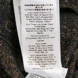 Pre Owned Gucci Navy Blue/Gold Logo Pattern Lamé Cotton Blend Top XL 