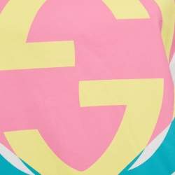 مملوكة مسبقًا Gucci White Interlocking G Heart Print Cotton Oversized T-Shirt XXS