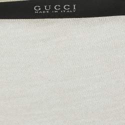 مملوكة مسبقًا Gucci Cream Crepe and Knit Sleeveless Top M