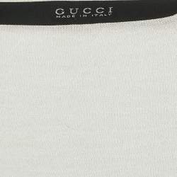 مملوكة مسبقًا Gucci Cream Crepe and Knit Sleeveless Top M