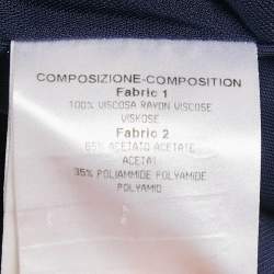 Pre Owned Gucci Navy Blue Jersey Belt Detail Knee-Length Dress M
