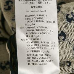 Pre Owned Gucci Blue GG Supreme Jacquard Button Detail Knee-Length Skirt S