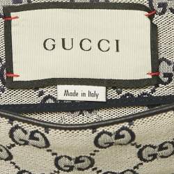 Pre Owned Gucci Blue GG Supreme Jacquard Button Detail Knee-Length Skirt S