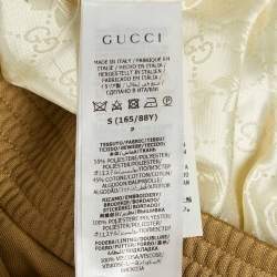 Pre Owned Gucci X Adidas Camel Brown Jersey Zip-Up Sweatshirt Jacket S