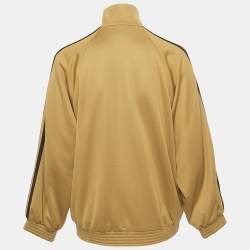 Pre Owned Gucci X Adidas Camel Brown Jersey Zip-Up Sweatshirt Jacket S