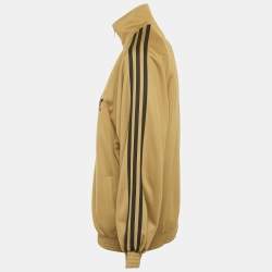 Pre Owned Gucci X Adidas Camel Brown Jersey Zip-Up Sweatshirt Jacket S