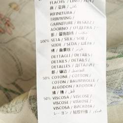 Pre Owned Gucci Multicolor Floral Linen Asymmetric Midi Dress S