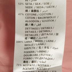 Pre Owned Gucci Off-White Cotton and Silk Ruffle Detail Jacket S