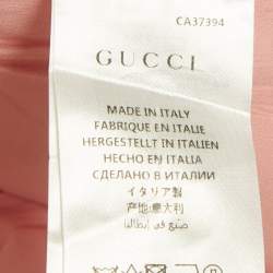 Pre Owned Gucci Off-White Cotton and Silk Ruffle Detail Jacket S