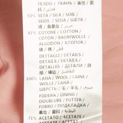 Pre Owned Gucci Off-White Cotton and Silk Ruffle Detail Jacket S