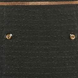 Pre Owned Gucci Black Tweed Embroidered Trim Midi Skirt M