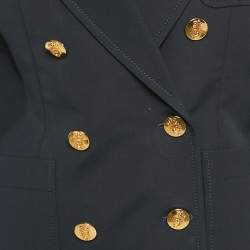 مملوكة مسبقًا Gucci Navy Blue Cotton Tailored Pants Suit Set S