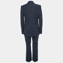 مملوكة مسبقًا Gucci Navy Blue Cotton Tailored Pants Suit Set S