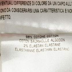 Pre Owned Gucci White Printed Denim Shorts S Waist 29"