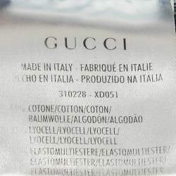 Pre Owned Gucci Dark Blue Denim Rainbow Detail Raw Edge Denim S Waist 27"