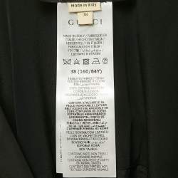 Pre Owned Gucci Black Cotton Poplin Belted Maxi Dress S