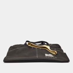 Pre Owned Gucci Gold Shimmer Embellished Leather Zip Up Jacket S