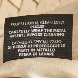 Pre Owned Gucci Gold Shimmer Embellished Leather Zip Up Jacket S