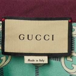 Pre Owned Gucci Green Interlocking G Print Silk Button Front Shirt S